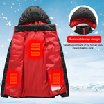 Women's Heated Winter Jacket, USB Heated Jacket Removable Hood