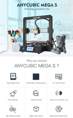 ANYCUBIC Mega-S 3D Printer With TFT Touch Screen, 3D Printer Anycubic - Dgitrends