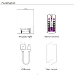 Galaxy Starry Sky Projector Night Light packing list