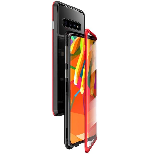Samsung S10 Double Glass Magnetic Case Magnecase360™ Black Red