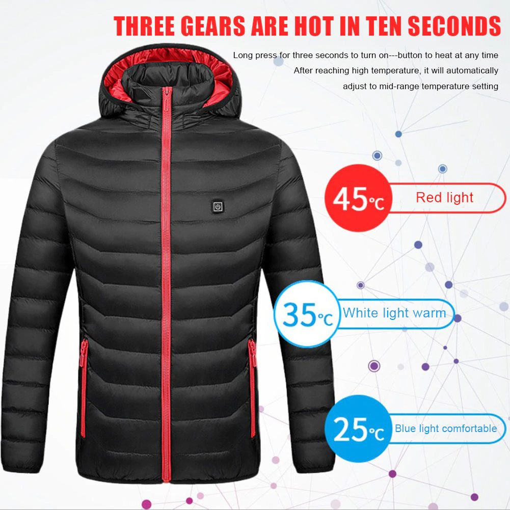 Women's Heated Winter Jacket, USB Heated Jacket Quich Heating Time