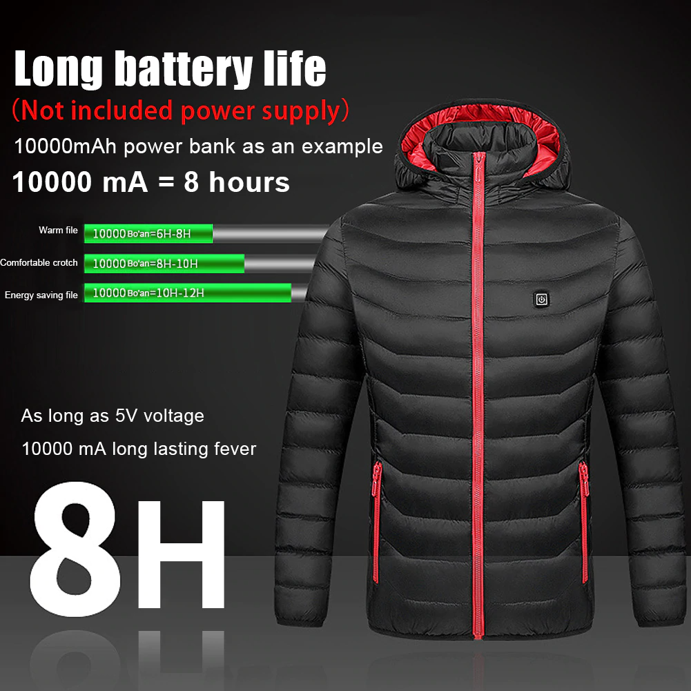 Women's Heated Winter Jacket, USB Heated Jacket Long Battery Life