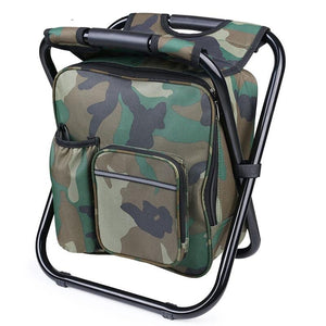 Camping Chair Backpack With Built-In Cooler, Backpack With Built-In Cooler Folding Backpack Cold Storage Backpack 