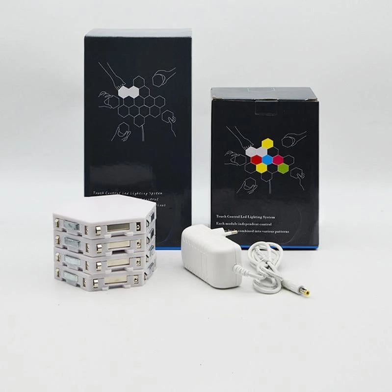 Quantum Touch™ Color Hexagonal LED Wall Lamps, Helios Color Hexagonal Lamps LED Modular Touch Lights - Dgitrends