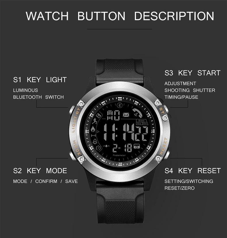 Men's Digital Military Watch, Men's Military Bluetooth Camera Watch - Dgitrends