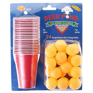 Beer Pong Kit Party Fun 24 Cups  & 24 Balls, Tabletop Board Game - Dgitrends