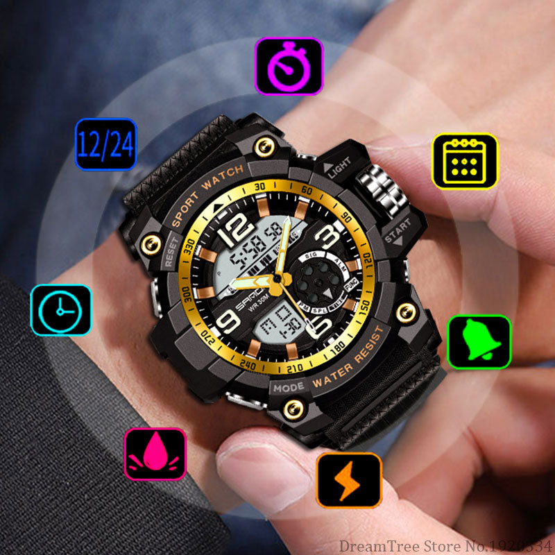 Waterproof Military Watch With Dual Displays - Dgitrends