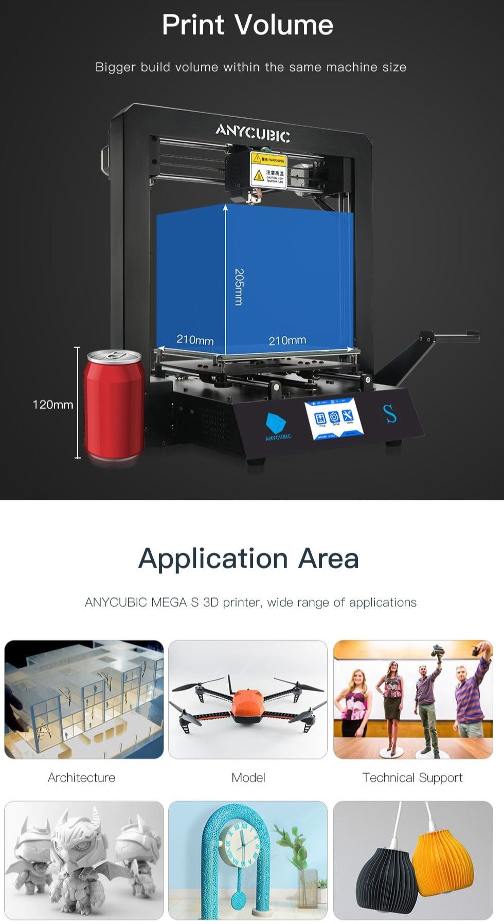 ANYCUBIC Mega-S 3D Printer With TFT Touch Screen, 3D Printer Anycubic - Dgitrends