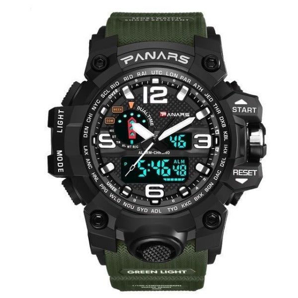 Panars_Digital_Military_Watch_Dual_Time_Display _Green