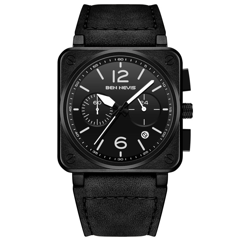 Square Military Chronograph Watch