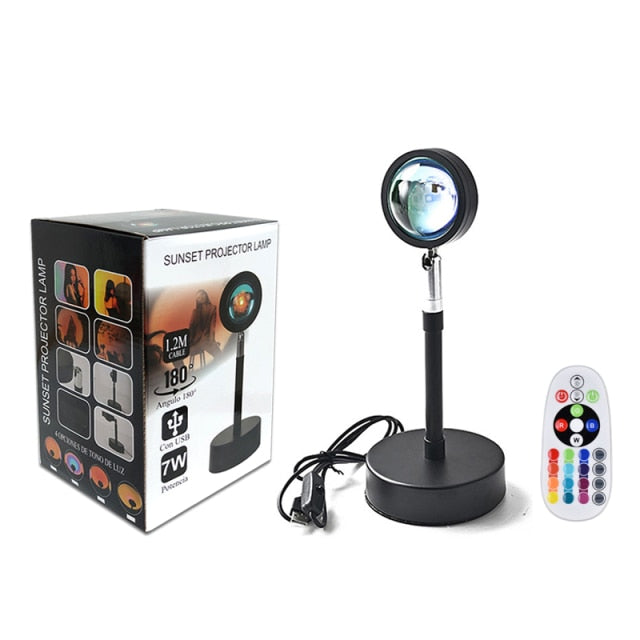 New Remote Control RGB Sunset & Rainbow Projector Lamp