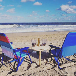 portable wine and glass picnic table