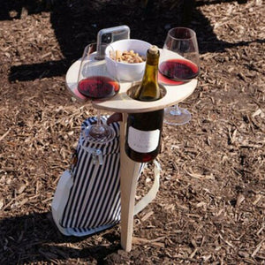 Portable Wine & Glass Table