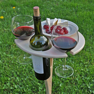 portable wine and glass picnic table